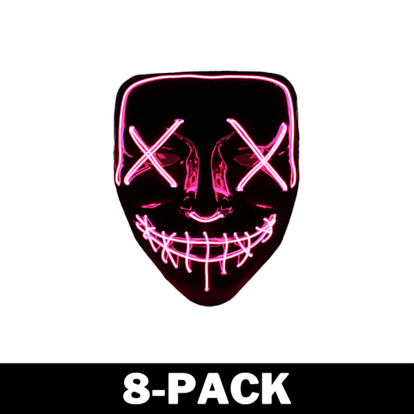 The Purge El Wire Halloween LED Mask Svart (Rosa) 8-Pack