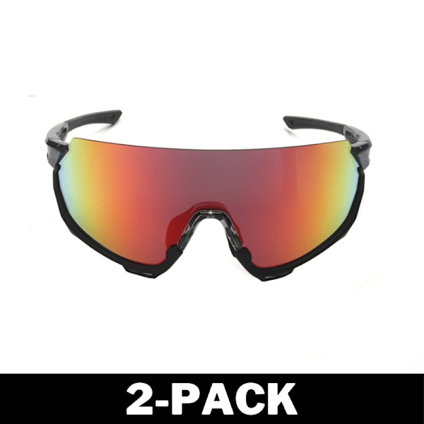 Sportsolglasögon Polariserade - Svart / Röd 2-Pack