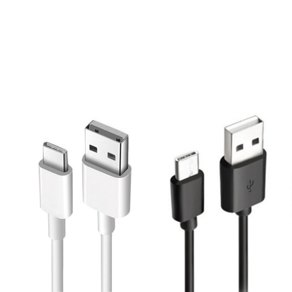 USB till USB-C Quick Charge Kabel 1.2M 2-Pack Svart