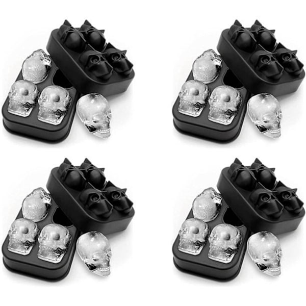 Is/Choklad/Geléform 3D Dödskalle till Whiskey 3-Pack