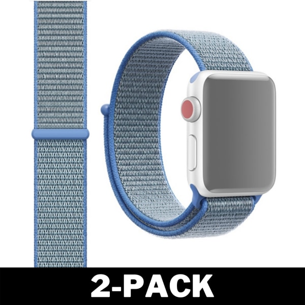Apple Watch 42mm / 44mm Nylonarmband Blå 2-Pack