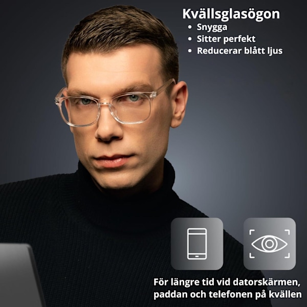 Bekväma Anti Blue Light Glasögon - Ljusgrå 5-Pack
