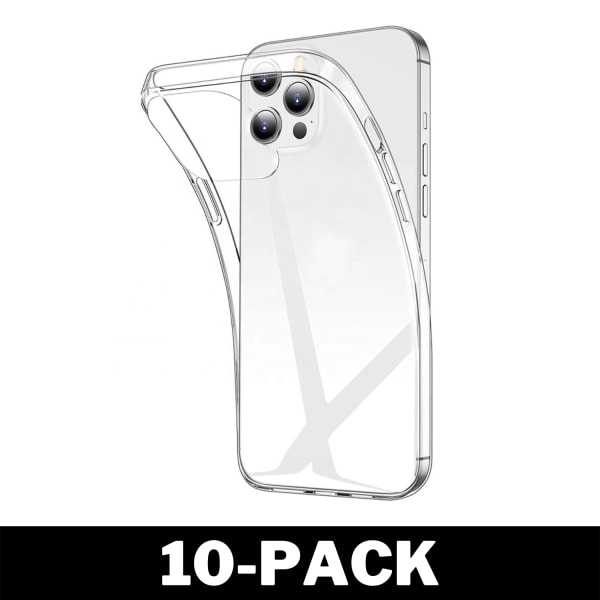 Genomskinligt Skal iPhone 13 Pro Transparent TPU 10-Pack