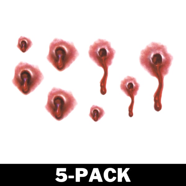 Halloween Tatuering Bullet Wounds 5-Pack