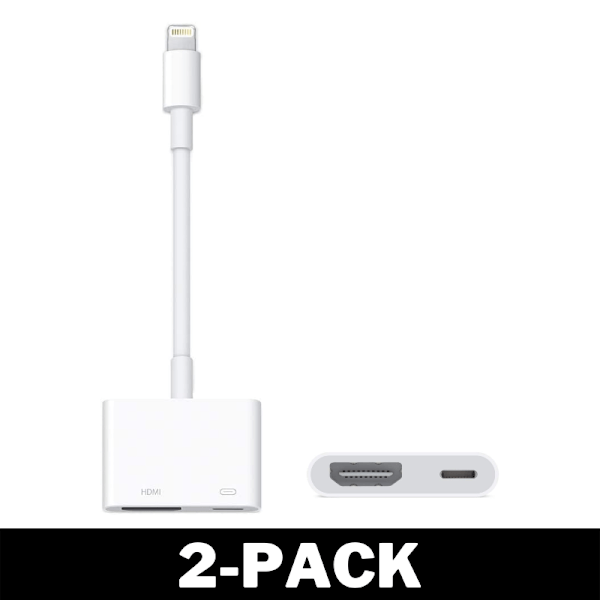 Lightning till HDMI Adapter - Digital AV Adapter Vit 2-Pack