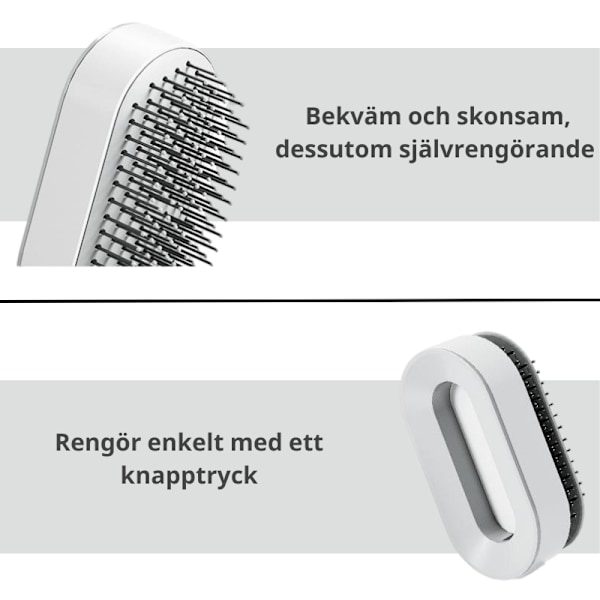 Hårborste + Hållare med Lyxig Design Vit 2-Pack