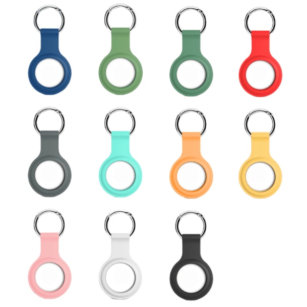 Airtag Apple Skal Silikon Med Nyckelring 11 Färger Blå