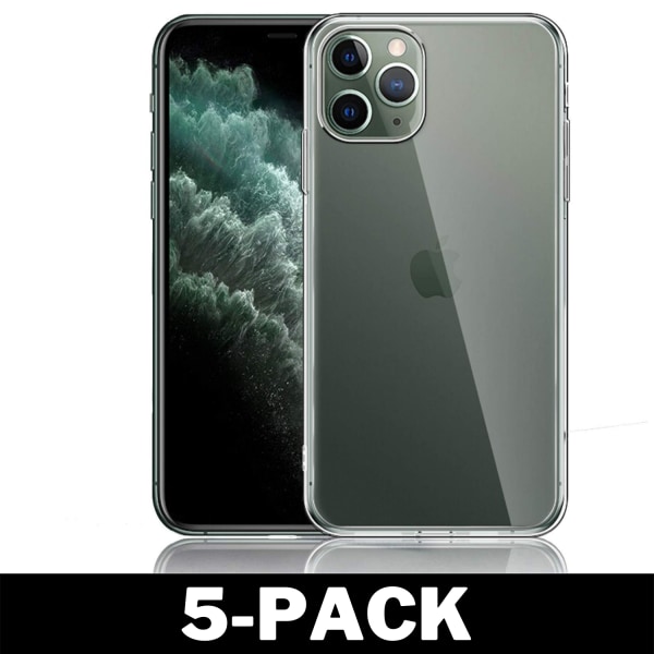 Genomskinligt Skal iPhone 11 Pro Max Transparent TPU 5-Pack