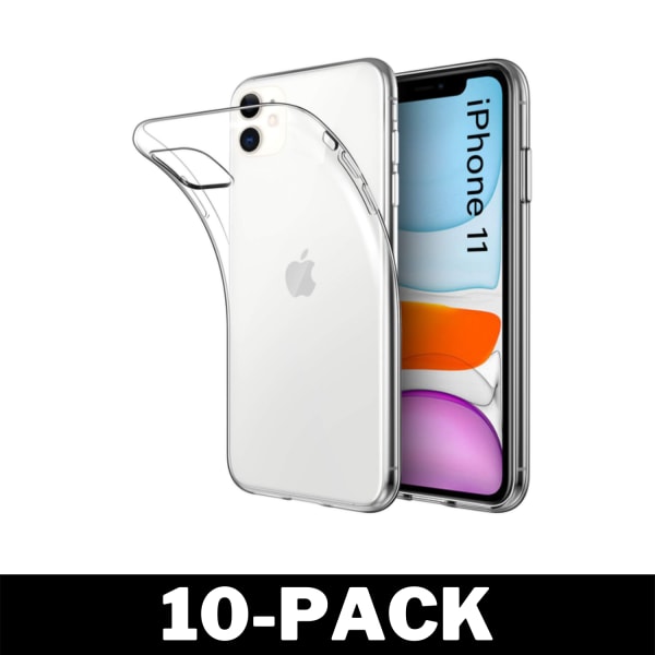 Genomskinligt Gummi iPhone 11 Skal Transparent TPU 10-Pack