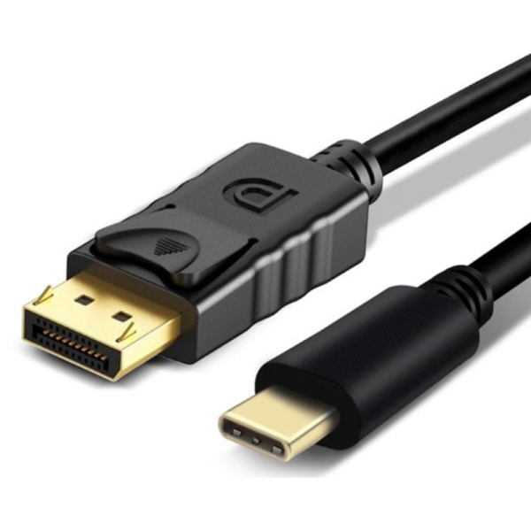 USB-C till DisplayPort Kabel 2 Meter Svart
