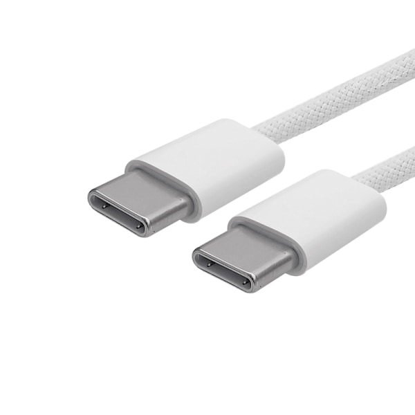 Snabbladdningskabel USB-C till USB-C Nylonflätad Vit 1M 3-Pack