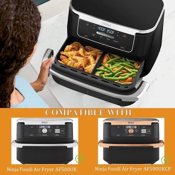 Airfryer tilbehør, airfryer forme til Ninja Foodi Flex 10.4 L AF500EU, silikone tilbehør til airfryer, silikoneforme til airfryer.