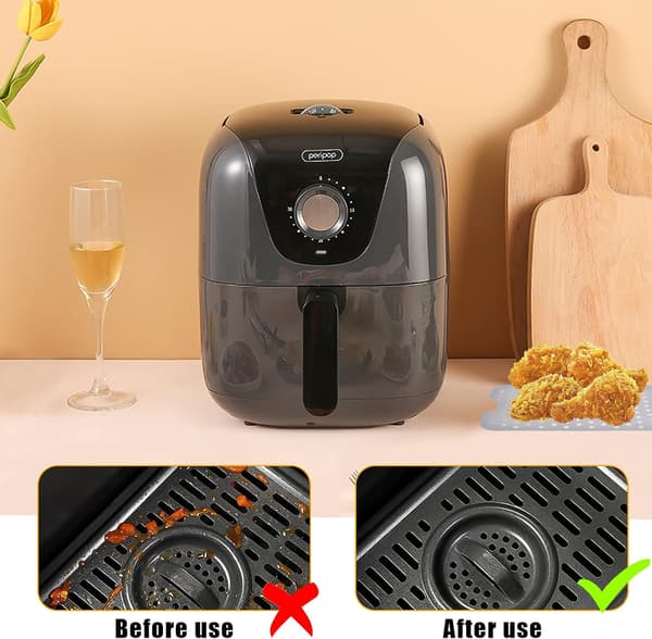 Airfryer tilbehør, silikoneforme til airfryer, dobbelt kurv A