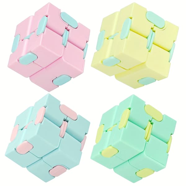 Infinity Cube Fidget Legetøj, Sammenfoldelig Flip Puzzle Cube til Stresslindring, Håndholdt Skrivebord Sanselegetøj, Blandede Farver, Gave til Børn og Voksne 1pcs
