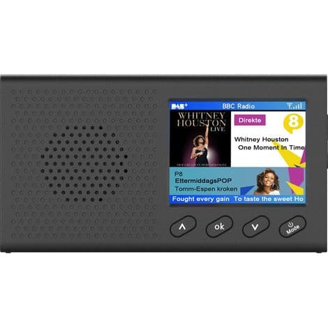Bärbar DAB+ FM-radio med färgskärm, Bluetooth och program-/väderdisplay