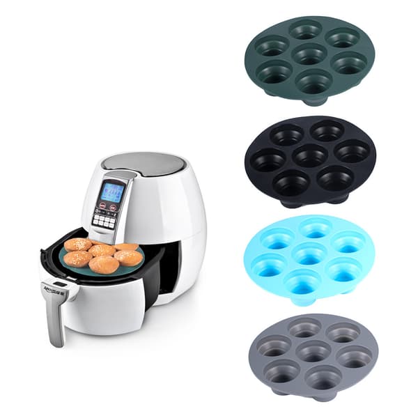 Eggkokeverktøy for allsidig baking og matlaging, non-stick frityrtilbehør med lett å rengjøre overflate, silikonform for eggbiter til frityrkoker