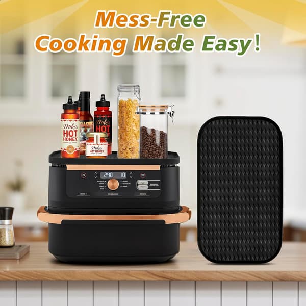 Velegnet til Ninja Foodi Max dual-zone 9.5L-10.4L airfryer tilbehør, genanvendeligt.