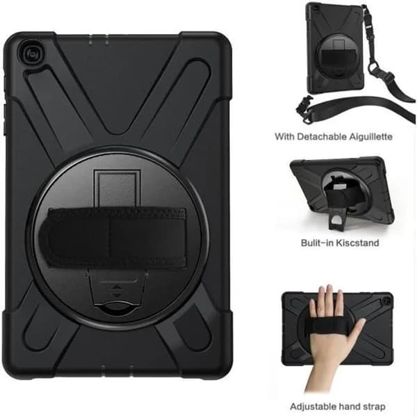 Samsung Galaxy Tab A 10.1 2019 Cover - 360° Roterbart Stativ - Skulderrem - Justerbart Håndtag