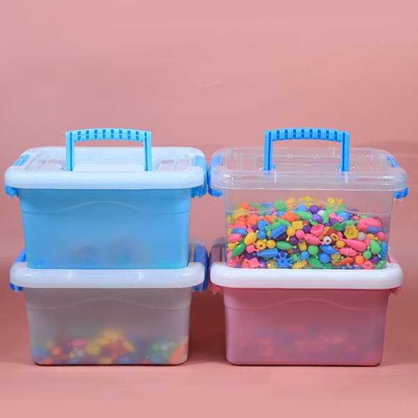 PP Plastförvaringslåda med lock Bärbara barnleksaker Brevpapper J