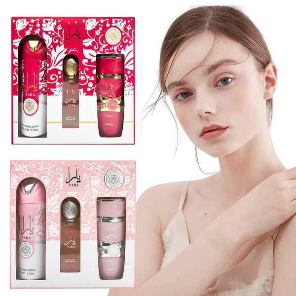 Arabisk Parfyme Lattafa Yara 3-delt Sett Romantisk Gave til Kvinner pink 1pcs