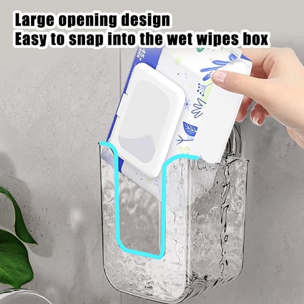Köksförvaringslåda, ingen borrning, självhäftande väggmonterad våtservettdispenser, vit White