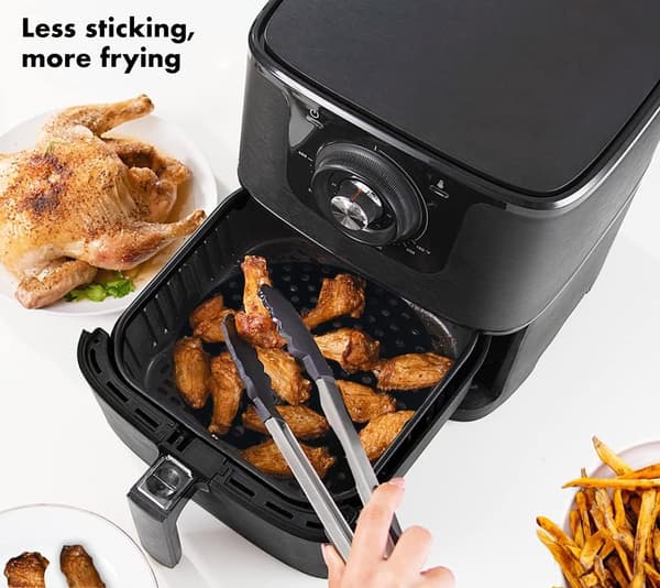 De originale gjenbrukbare airfryer-formene - Silikon av matkvalitet | Airfryer-tilbehør (20 cm rund)