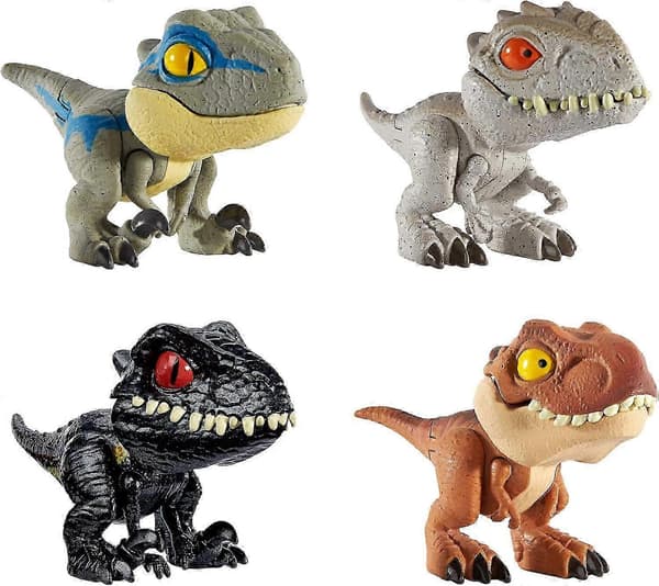 Dinosaurfigurer 6-pak med snap-on ryg til rygsække og tasker