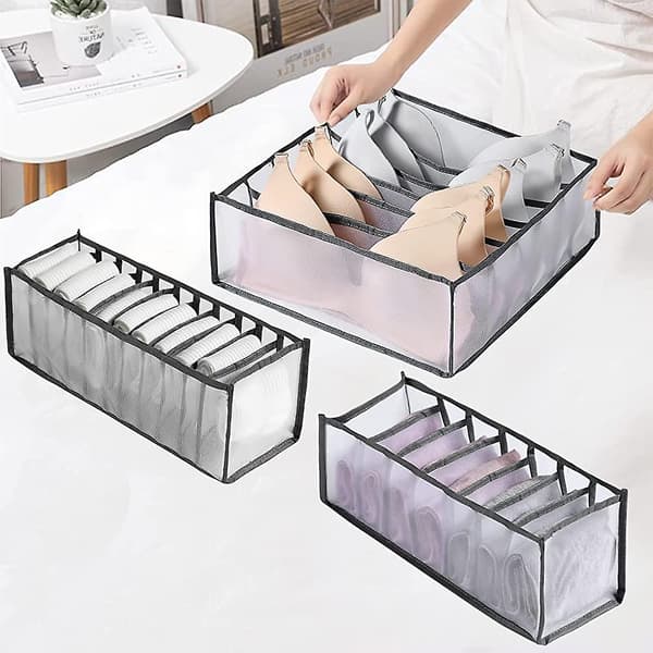 3-pack underklädeslådor Organizer Vikbar förvaringslåda Stor kapacitet