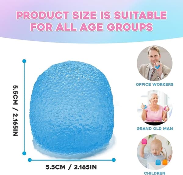 Stressbold - Gummy-formet, velegnet til børn og voksne, sensorisk stimulation, stresslindring og et perfekt gavevalg (Blå). Blue
