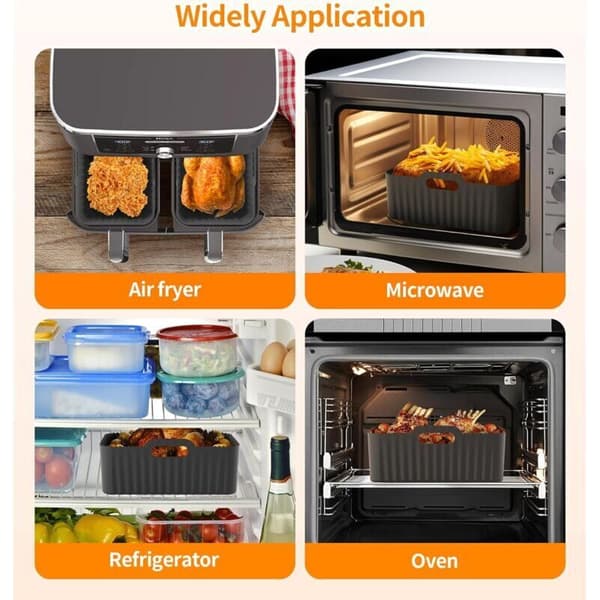 Tilbehør til, Airfryer Silikoneform til Double Stack XL SL400EU, Foodi Max AF500EU, AF400EU, AF451EU, AF300EU, 7,6 til 10,4 L Airfryer, Kitc