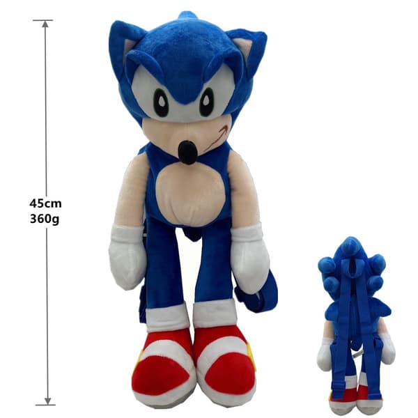 45CM Sonic Blå Sonic Ryggsäck Plyschleksaker