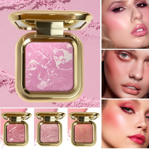 Mat Lilla Blush Palette til Kvinder, Lavmættet Pudderblush med Satinfinish og Highlighter til Naturlig Makeup 2