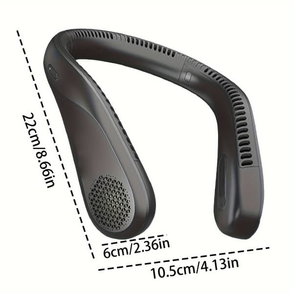 Sommer Essentials Bærbar Halsventilator, USB Genopladelig Bladløs Køleventilator med 3 Hastigheder til Rejser, Camping og Udendørs Brug White