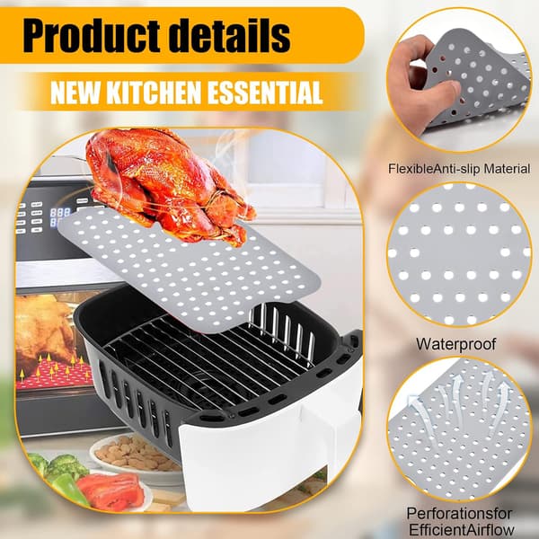 Airfryer tilbehør, silikoneforme til airfryer, dobbelt kurv A