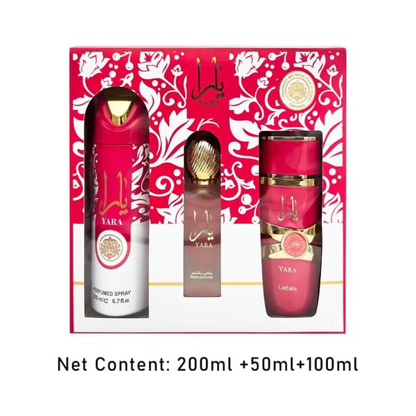Arabisk Parfyme Lattafa Yara 3-delt Sett Romantisk Gave til Kvinner pink 1pcs