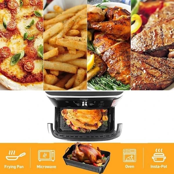 Airfryer tilbehør, airfryer forme til Ninja Foodi Flex 10.4 L AF500EU, silikone tilbehør til airfryer, silikoneforme til airfryer.