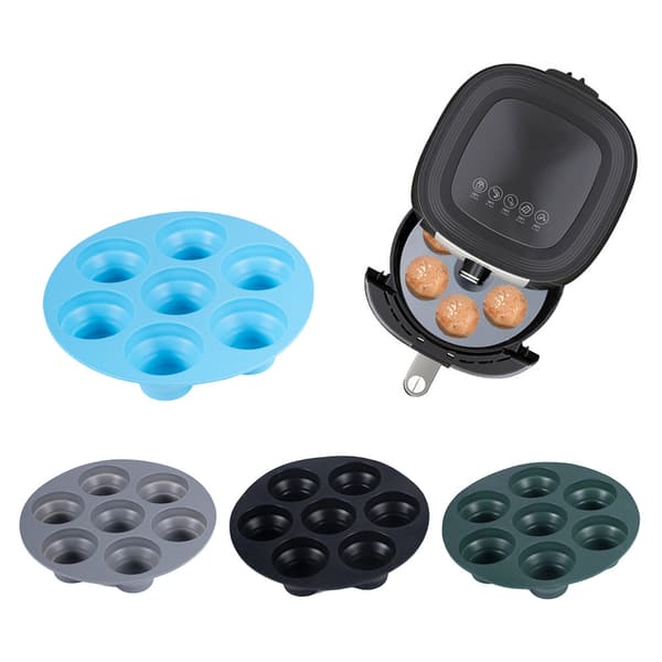 Eggkokeverktøy for allsidig baking og matlaging, non-stick frityrtilbehør med lett å rengjøre overflate, silikonform for eggbiter til frityrkoker