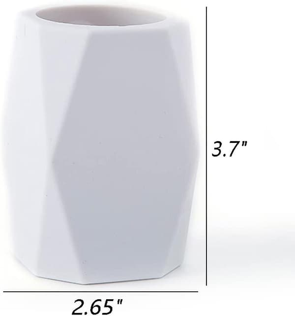 Vinterkampagne, skrivebordsopbevaring, makeupbørsteholder, silikonepenholder, geometrisk pennekop (2 stk. - hvid)