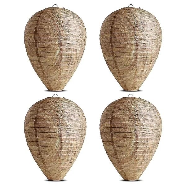 4-pack Getingfällor giftfritt pappersbete, avskräckande för bin - Getingbo Beige beige