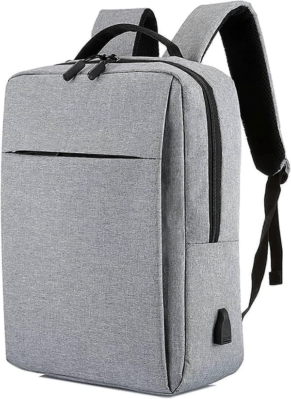 Reise Laptop Ryggsekk med USB Ladeport Grå 17.3 Tommer)