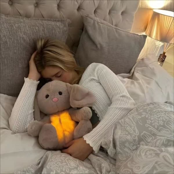 Blød Kanin med Vejrtrækning og Hjerteslag, Otter Baby Sovende der Ånder, Plyslegetøj til Angstdæmpning, Sovende Koala Legetøj til Babyer