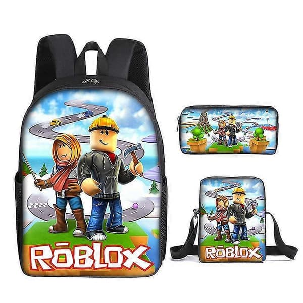 3D Tecknad Roblox Ryggsäck Barn Skolväska Anime Stil Student Ryggsäck