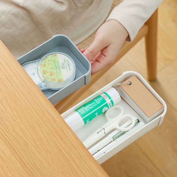 Pack Under Desk Drawer Organizer, Självhäftande pennfacklåda