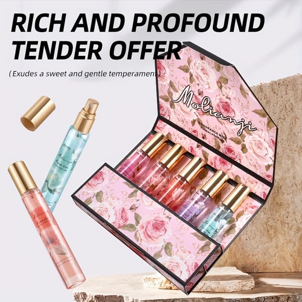 Parfympresentask för kvinnor, fräsch blommig doft, långvarig Eau de Parfum, presentask i resestorlek