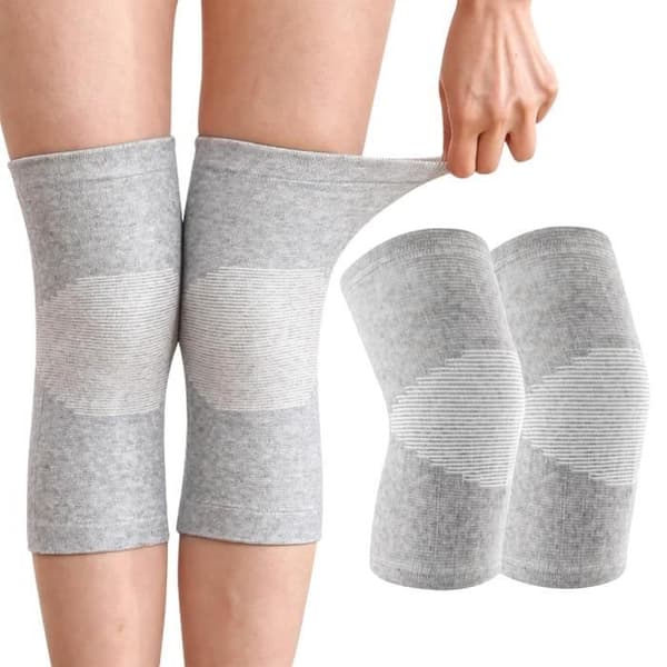 Knäskydd i bambu, 2 st sportknäskydd för män och kvinnor, knästöd för artros, elastiska knäskydd (XL)