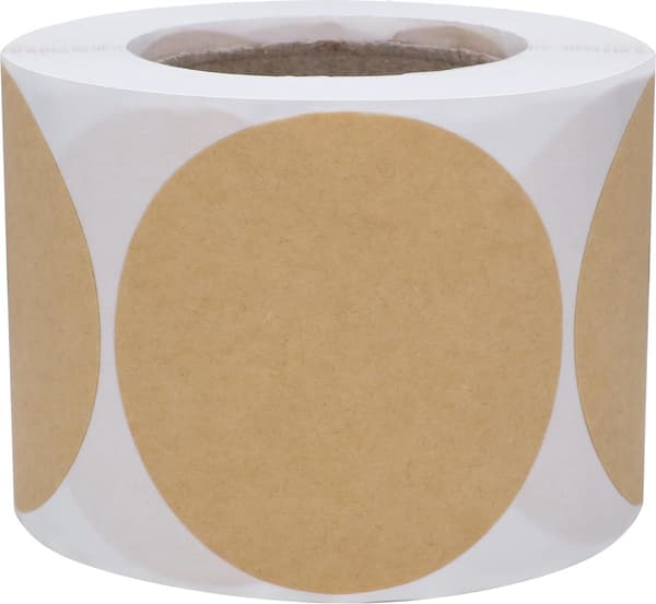 Kryddburketiketter i kraftpapper, självhäftande, 5 cm, för köksförvaring