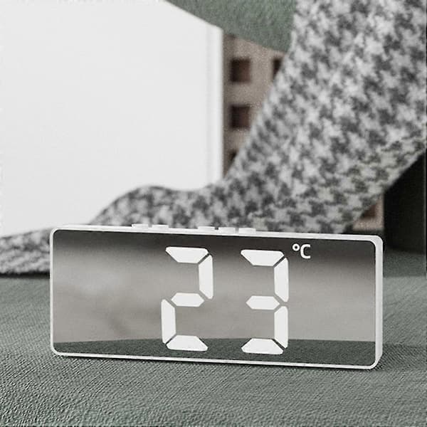 Digital (batteridriven eller USB-driven) bordsklocka Snooze Nattläge 12/24h Elektronisk LED-klocka -Yx