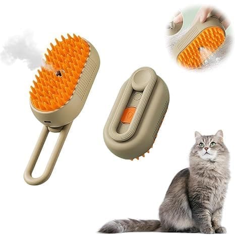 Dampbørste til kat og hund – Plejebørste til kæledyr med damp- og massagefunktion brown brown