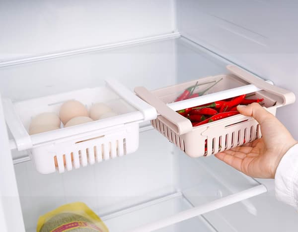 Vikbar kylskåpsförvaringslåda med lådorganisatör Kylskåpsförvaringslåda Håll kylskåp (2-pack)
