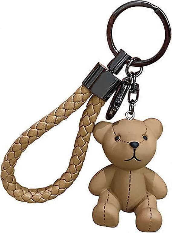 Brun Resin Björn Nyckelring (2-pack) - Sött Biltillbehör & Väskprydnad